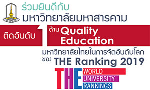 ม.มหาสารคามปลื้ม!! ผลการจัดอันดับของ THE University Impact Rankings 2019 เป็นที่ 1 ด้าน Quality Education