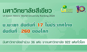 "ม.พะเยา ติดผลการจัดอันดับ UI Green Metric World University Ranking 20"20